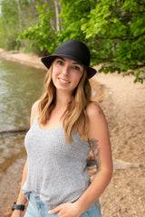 black straw fedora, women's fedora, Canadian company