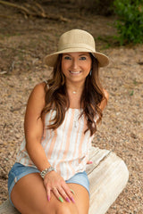 medium brimmed straw sun hat for women made in Canada