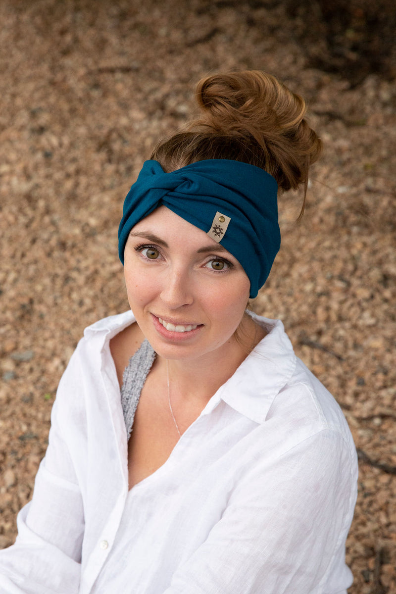 twisted fabric headband made in Canada