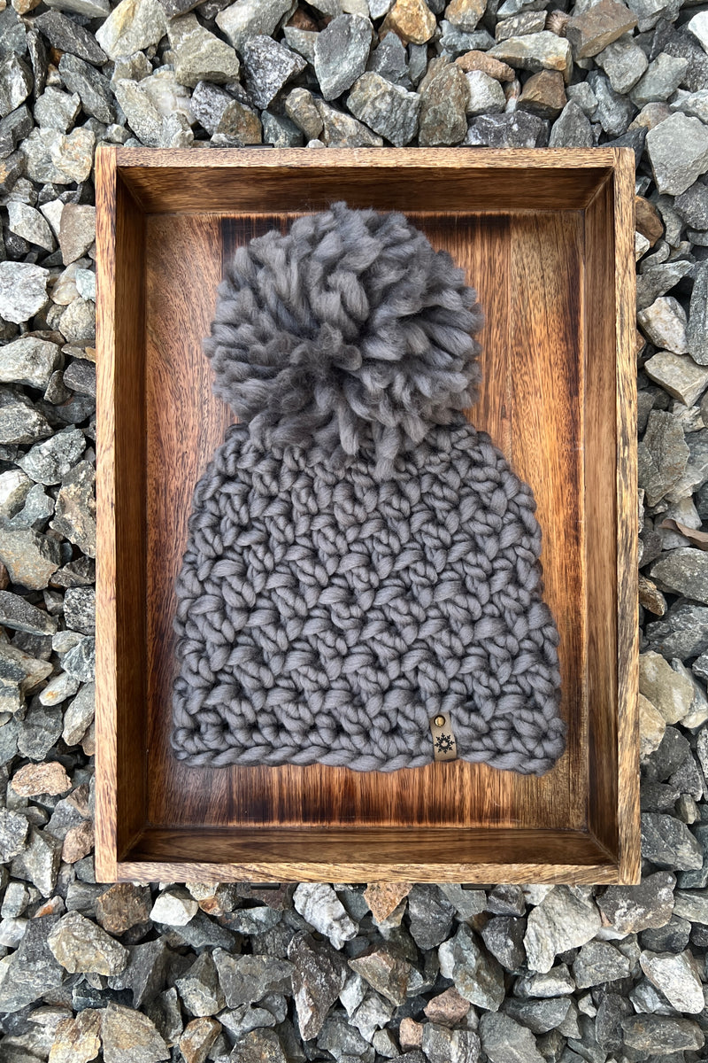 Canadian merino wool hat with pom pom for women
