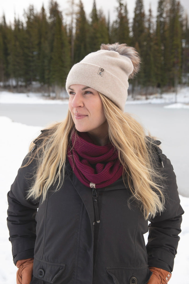 Cashmere Toque with Pom Pom 