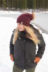 Cashmere Slouch Toque with Pom Pom 