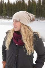 Cashmere Slouch Toque with Pom Pom made in Canada