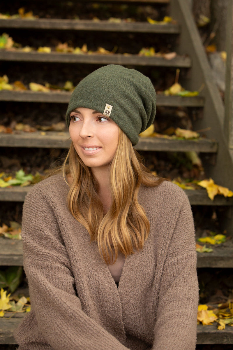 Cashmere Merino hat for women, made in Canada