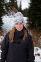 hand crocheted toque for women, chunky merino hat made in Canada