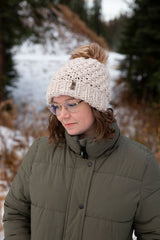 merino wool toque with Pom Pom handmade in Canada