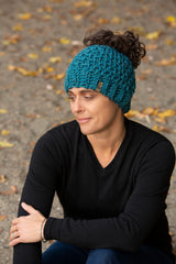 Messy bun toque made in Canada