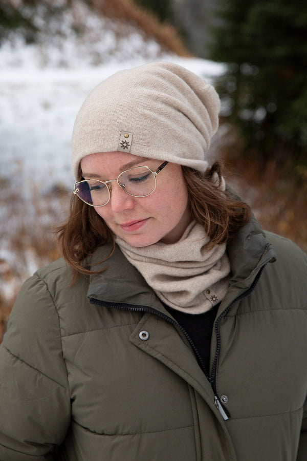 cashmere and merino wool neck warmer made in Canada