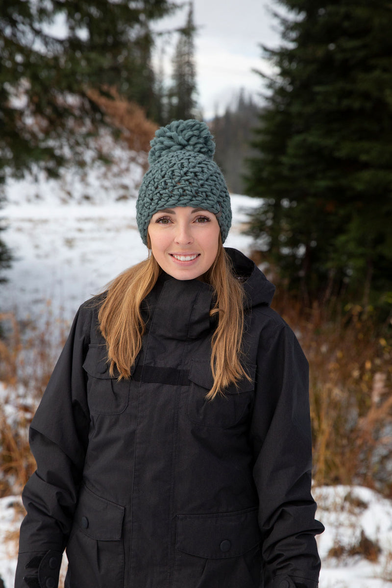 hand crocheted chunky merino wool toque made in Canada