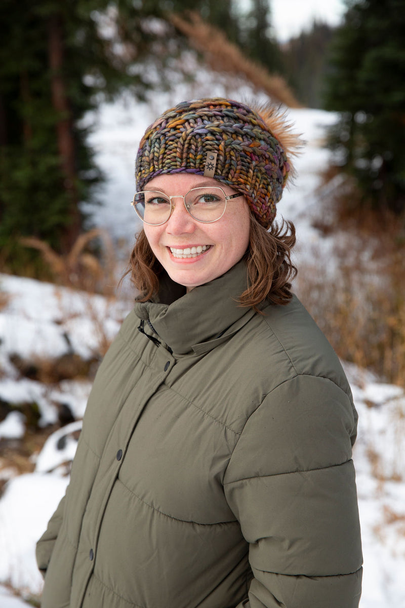 hand knit slouchy Merino toque handmade in Canada