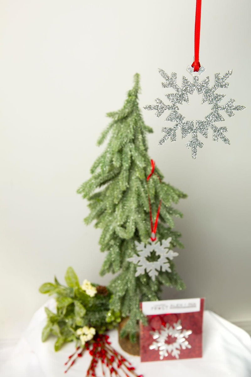 Snowflake Ornament on Christmas tree