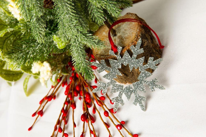 Snowflake Ornament on Christmas tree
