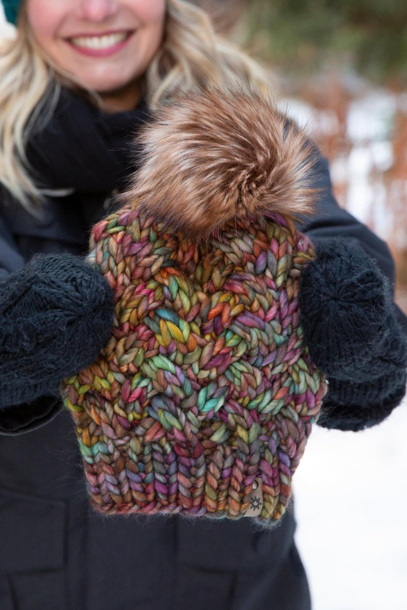 women's merino wool hat with pom Canada