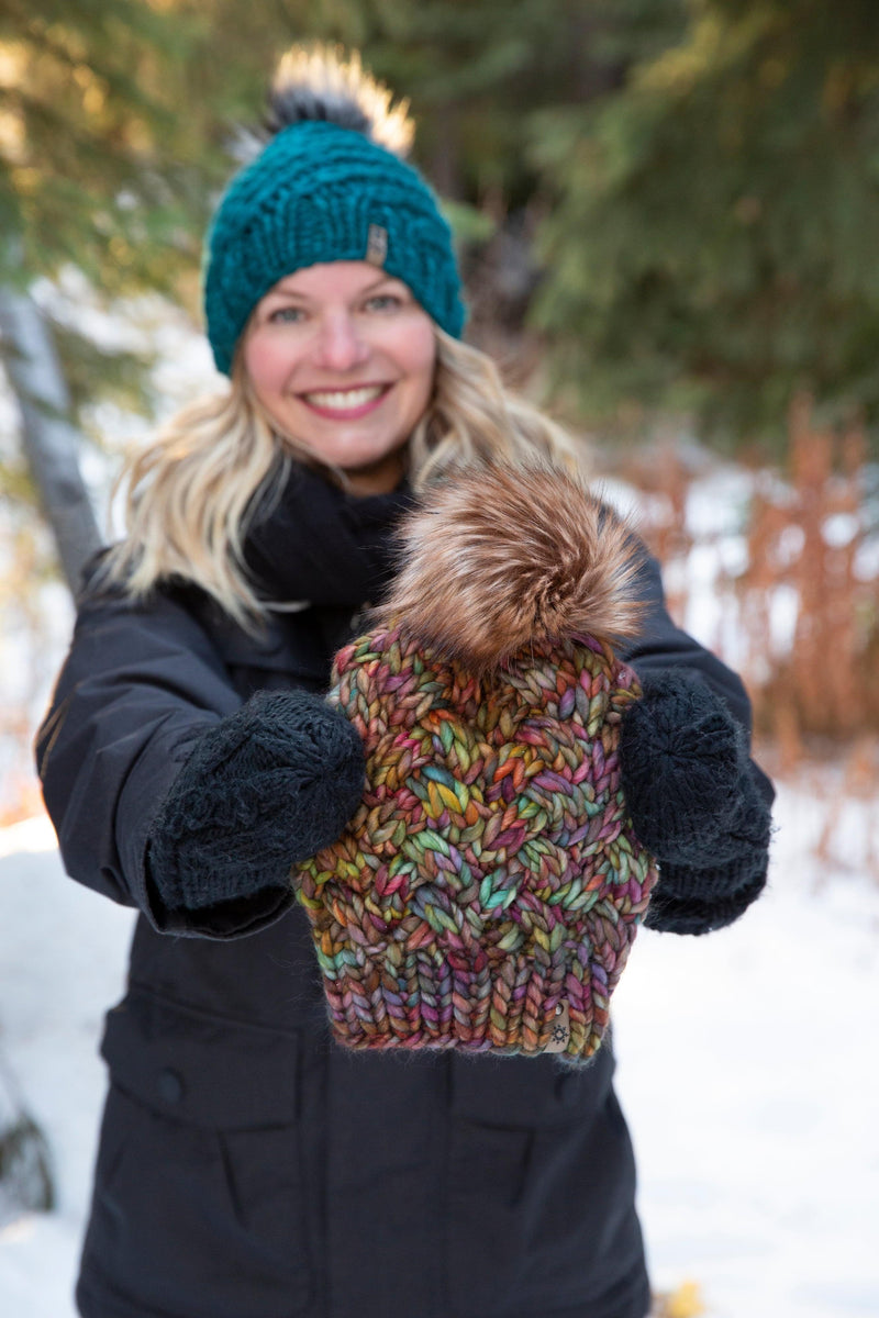 women's merino wool hat with pom Canada