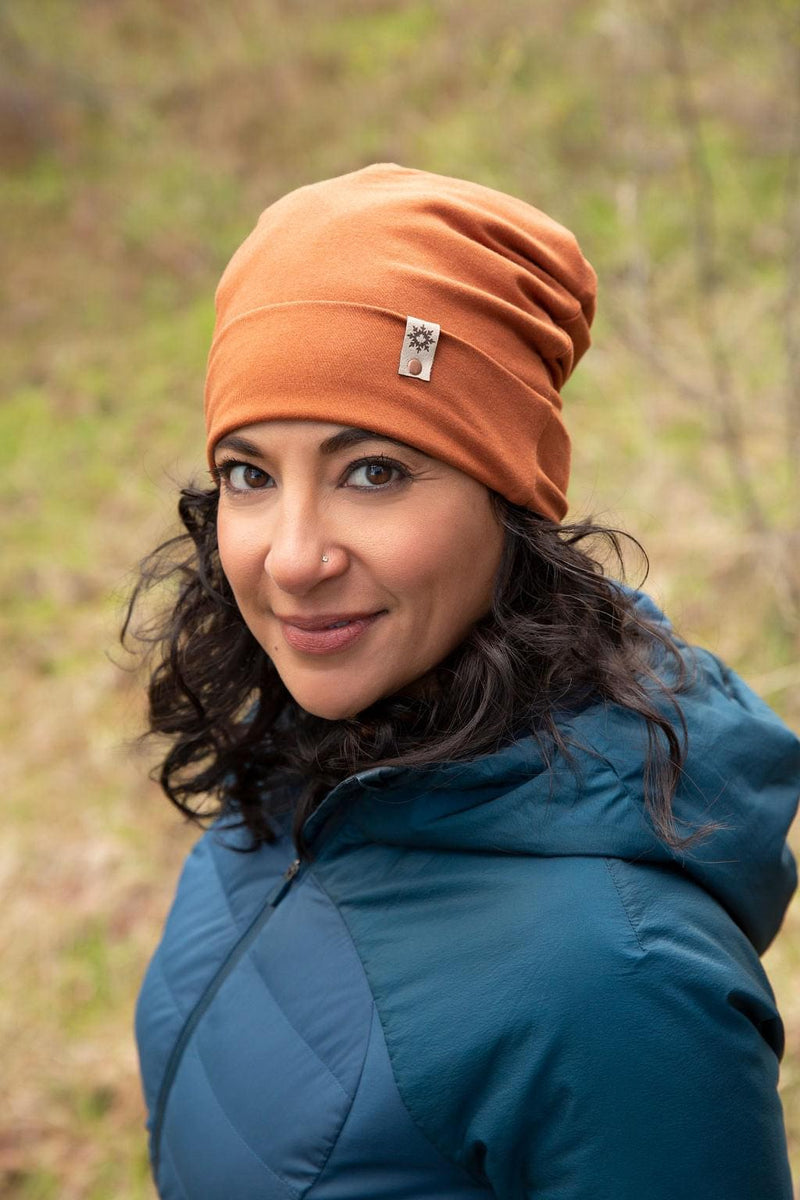 orange toque for women made in Canada