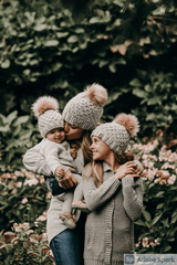 merino hat for kids, hand knit hat with pom pom, mommy and me toques