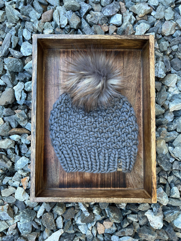 women's merino toque hand knit with pom made in Canada
