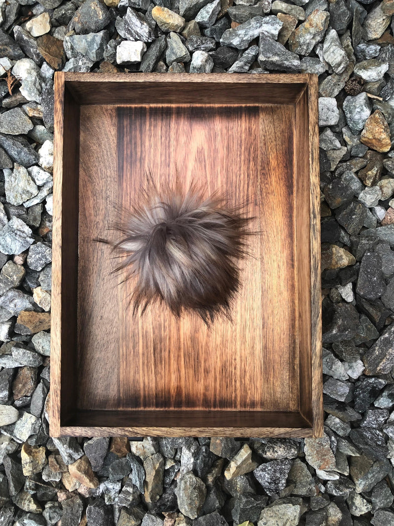Faux Fur Pom Pom ~ Tie on ~ Handmade