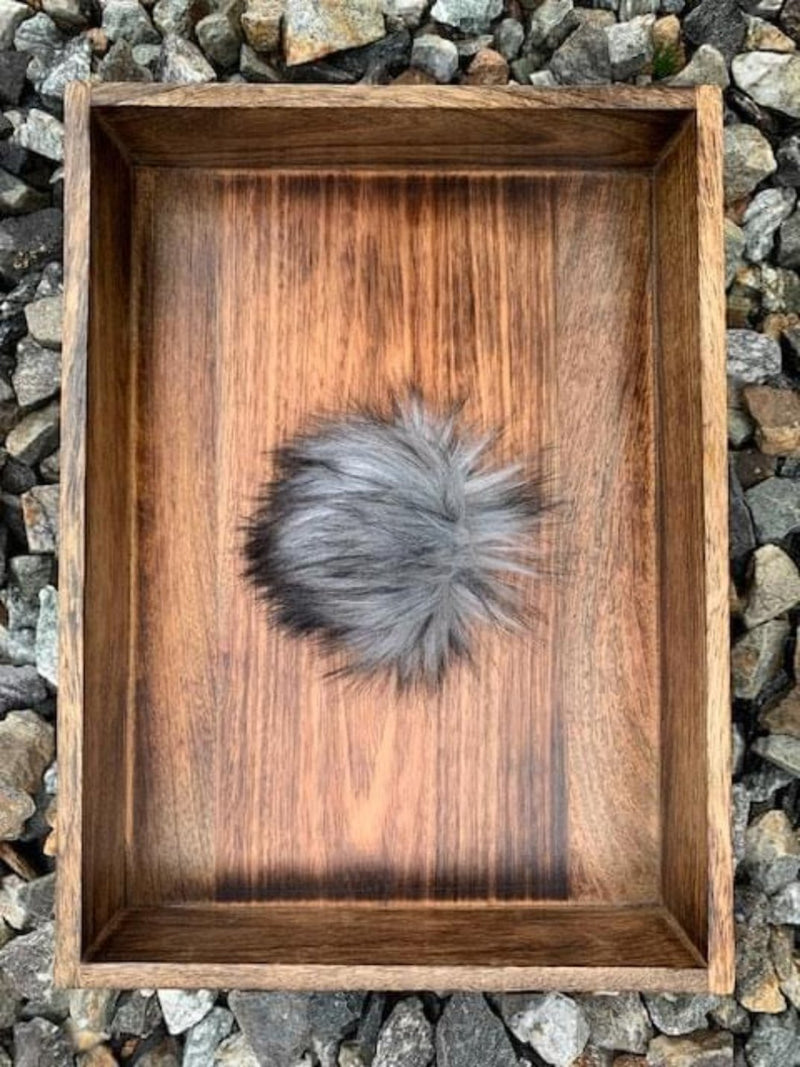Faux Fur Pom Pom ~ Tie on ~ Handmade