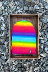 rainbow toque handmade in Canada