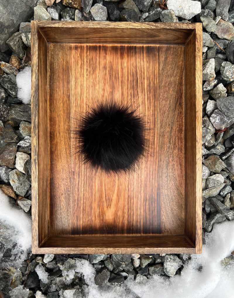 Faux Fur Pom Pom ~ Tie on ~ Handmade