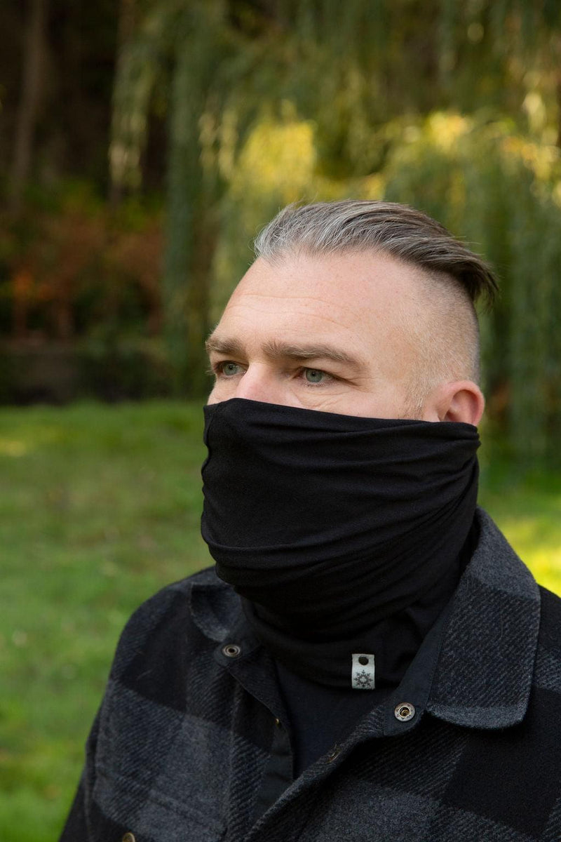 moisture wicking face covering for men made in Canada