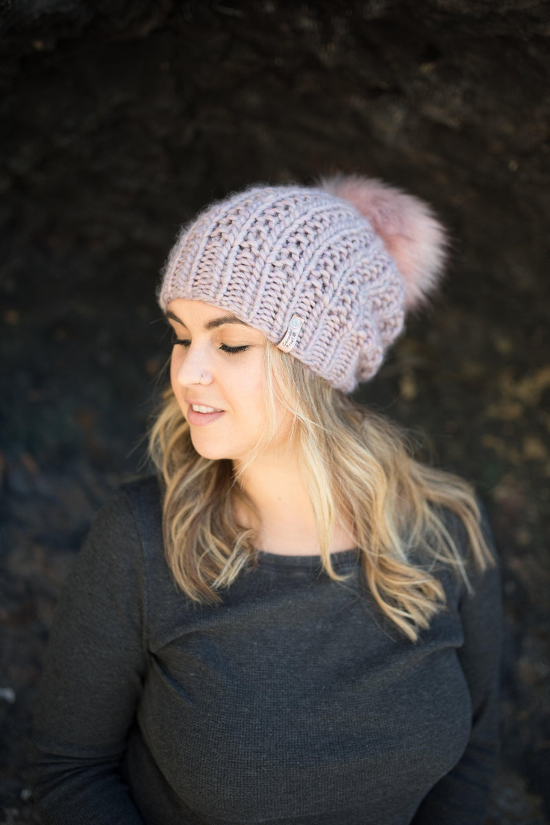 merino wool toque with pom pom made in Canada