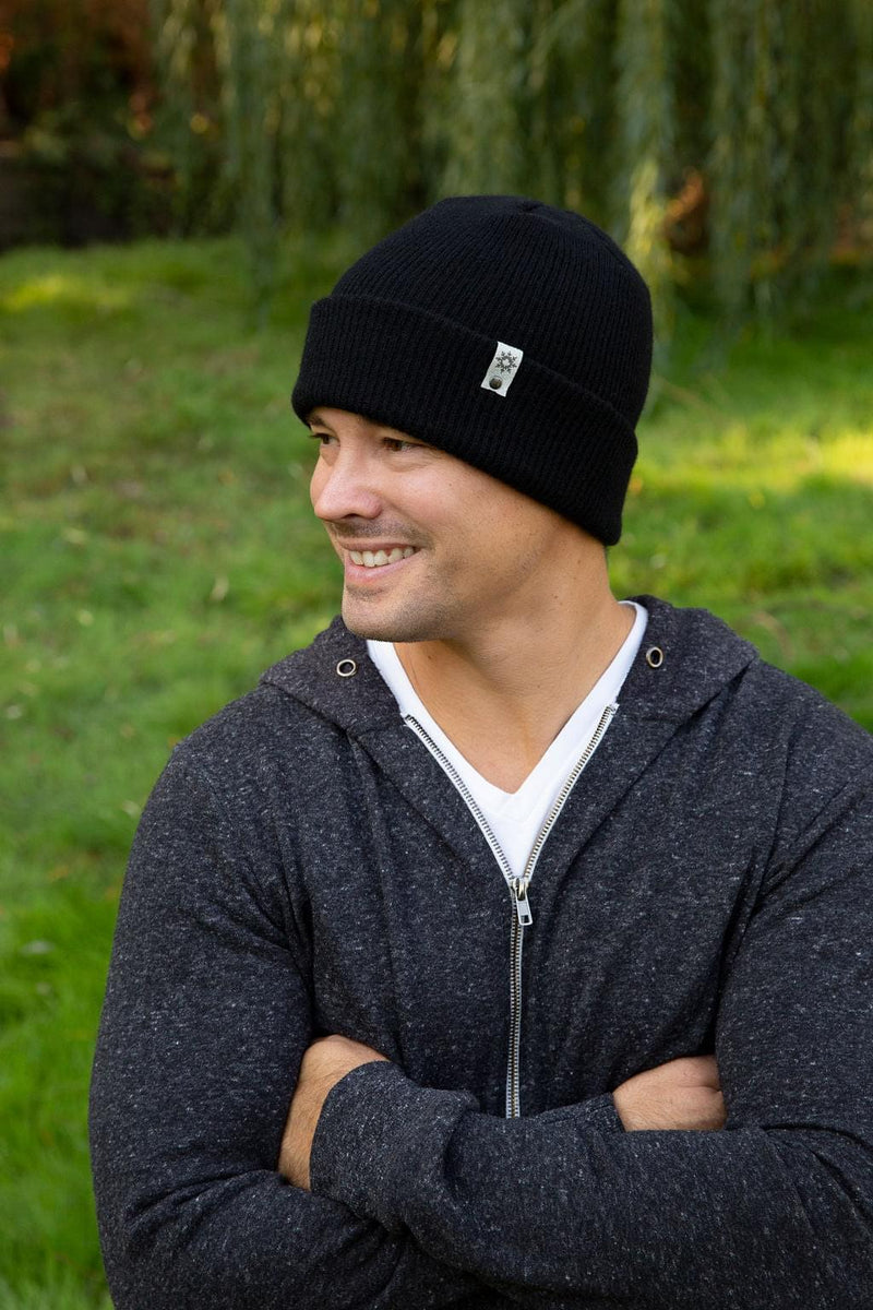men's cashmere rolled brim toque made in Canada