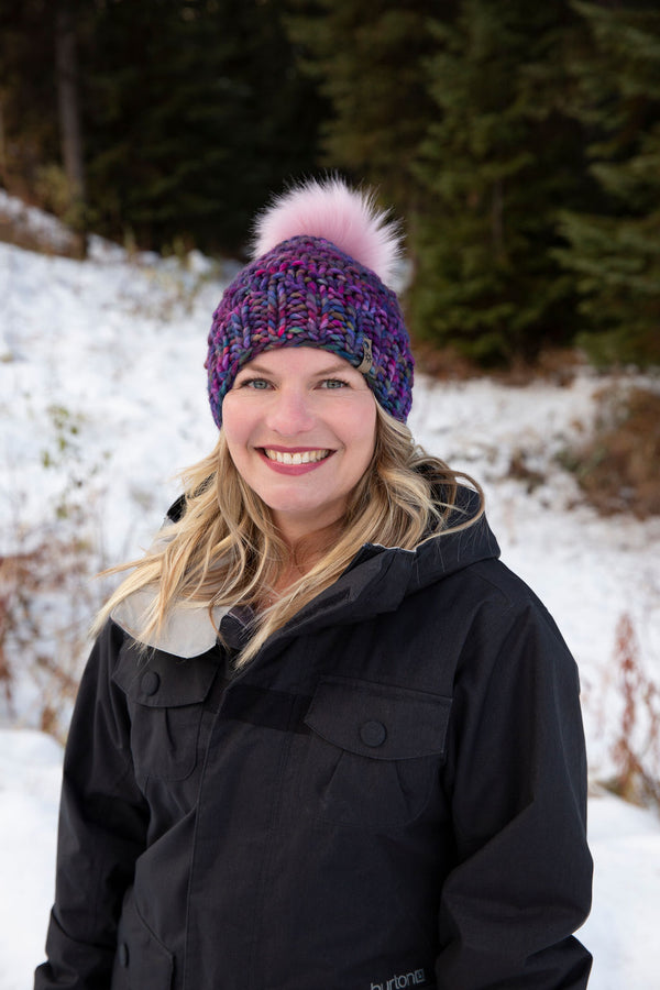 merino wool hat with pom pom made in Canada 