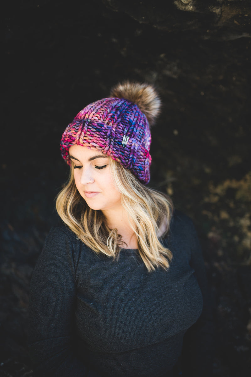 hand-knit Merino wool toque made in Canada